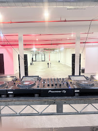 DJ booth facing the open event floor