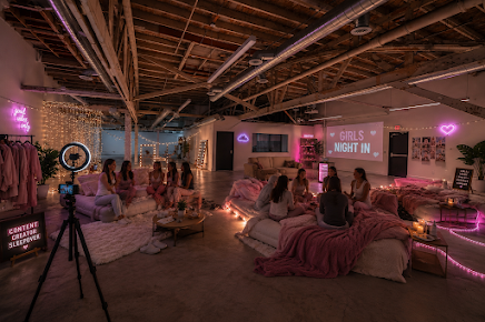 Pink-lit private girls night lounge event at the venue