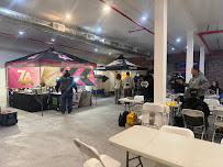 Indoor vendor tents set up for a private pop-up